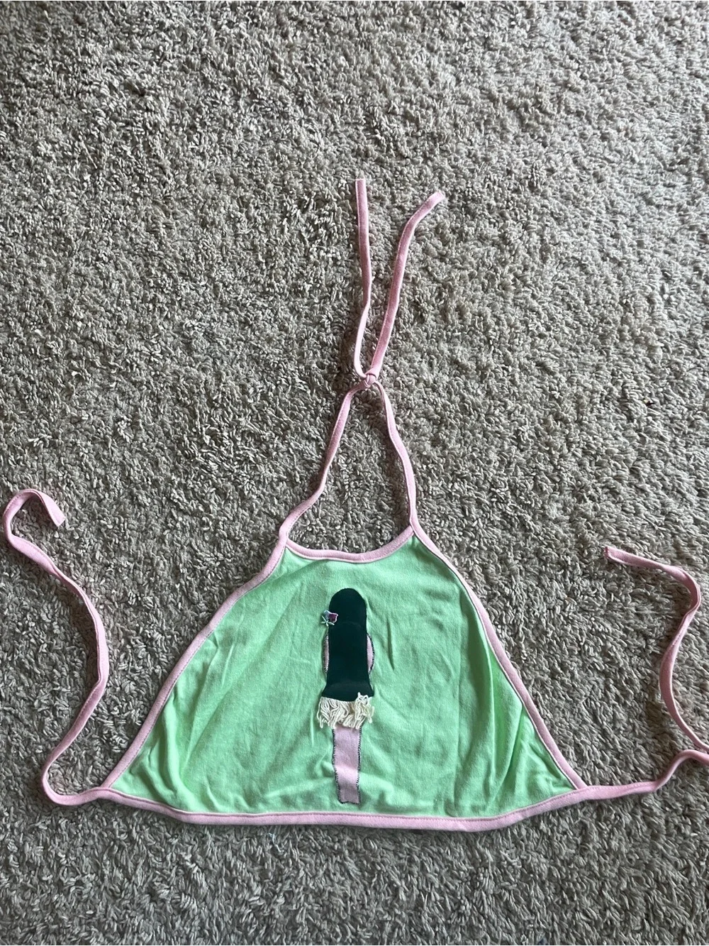 1970s Halter Top with Hawaiian girl appliqué